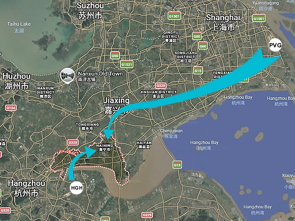 How to get to Haining City, Jiaxing, Zhejiang Province, China - travel guide map