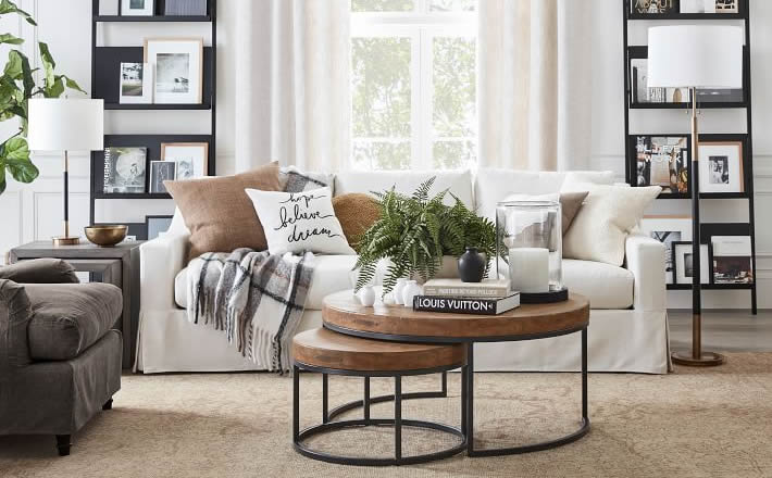 Fabric slipcover sofas - a high profit category for furniture retailers featuring washable and removable cover designs