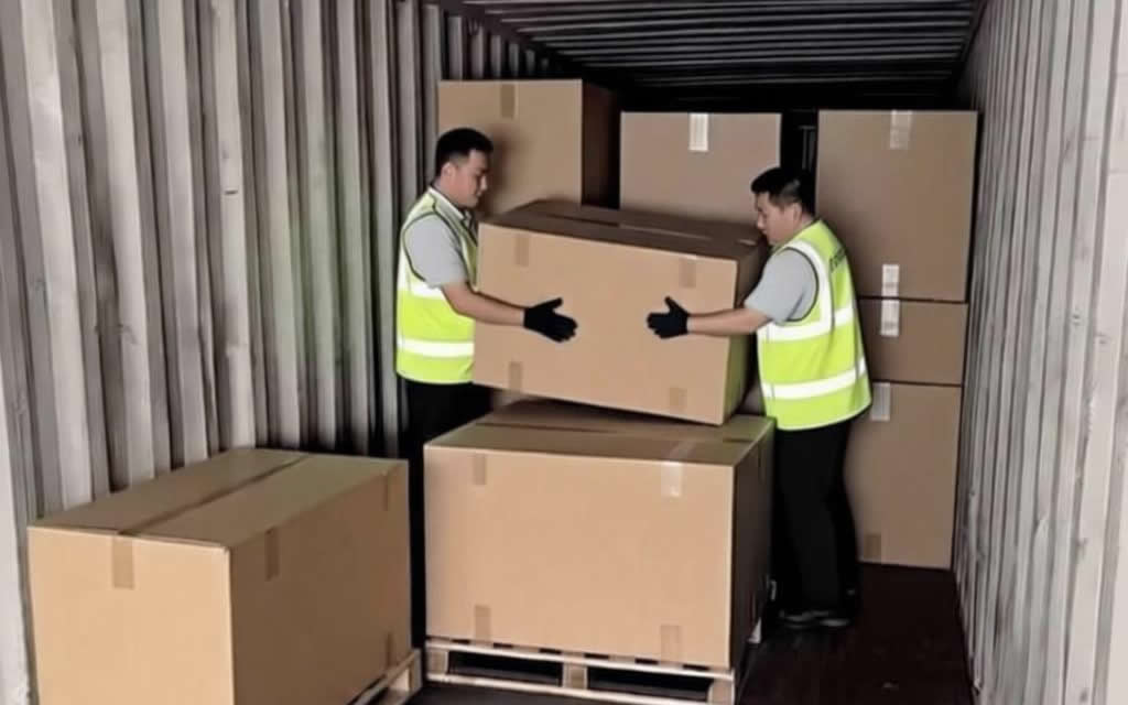 Hanleide Furniture delivery team container loading